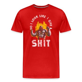 Primate du zoo des singes - T-shirt bio Premium Homme - rouge - Devant - Damien (186cm)