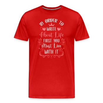 Horloge signe en verre - T-shirt bio Premium Homme - rouge - Devant - Damien (186cm)