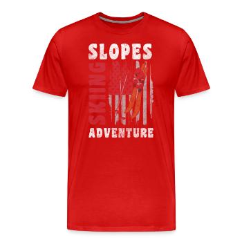 Snowboarden Piste Winter - Männer Premium Bio T-Shirt - Rot - Vorne - Damien (186cm)