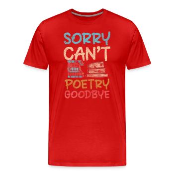 Schreiber Wissen Dichter - Männer Premium Bio T-Shirt - Rot - Vorne - Damien (186cm)