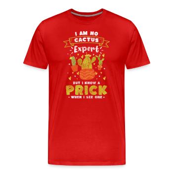 Pflanze Umarmung - Männer Premium Bio T-Shirt - Rot - Vorne - Damien (186cm)