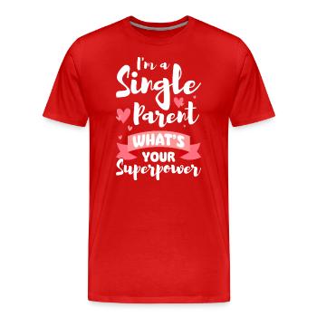 Parents Père Solo - T-shirt bio Premium Homme - rouge - Devant - Damien (186cm)