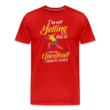 Handballer Sport Hobby Ball Sports - Men's Premium Organic T-Shirt - red - Front - Damien (186cm)