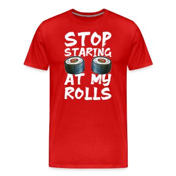 Japanisch Nigiri - Männer Premium Bio T-Shirt - Rot - Vorne - Damien (186cm)
