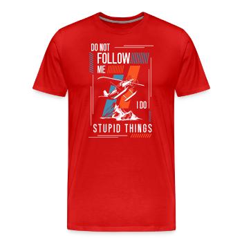 Skydive Sport Base Jump Parachute - T-shirt bio Premium Homme - rouge - Devant - Damien (186cm)