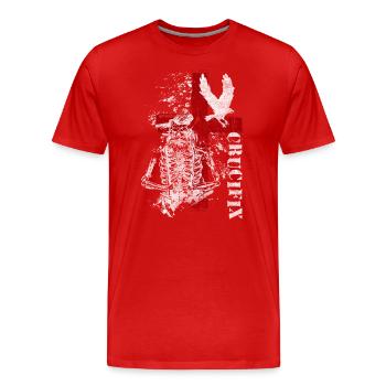 Trash Polka Motif Art Black - Men's Premium Organic T-Shirt - red - Front - Damien (186cm)