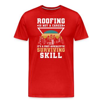 Maître Couvreur Chantier - T-shirt bio Premium Homme - rouge - Devant - Damien (186cm)