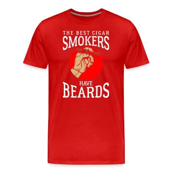 Cigars Smoke Cuba Connoisseurs - Men's Premium Organic T-Shirt - red - Front - Damien (186cm)