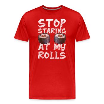 Culture japonaise mignonne de la nourriture à base de soja - T-shirt bio Premium Homme - rouge - Devant - Damien (186cm)