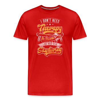 Skydive Freier Fall Flugzeug Fliegen - Männer Premium Bio T-Shirt - Rot - Vorne - Damien (186cm)