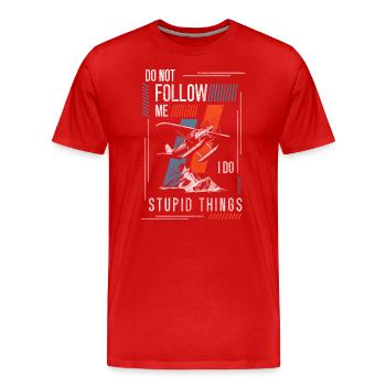 Skydive Luft Pilot - Männer Premium Bio T-Shirt - Rot - Vorne - Damien (186cm)