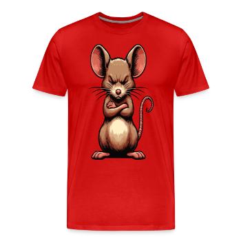 Rat, rat, propriétaire de rats, amoureux des rats, - T-shirt bio Premium Homme - rouge - Devant - Damien (186cm)