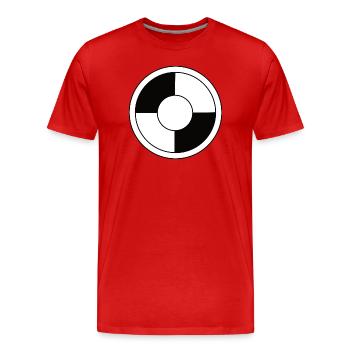 Round Shield - Viking Shield - Men's Premium Organic T-Shirt - red - Front - Damien (186cm)