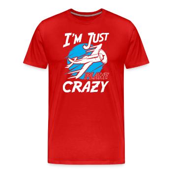 At Just Plane Crazy - Men's Premium Organic T-Shirt - red - Front - Damien (186cm)