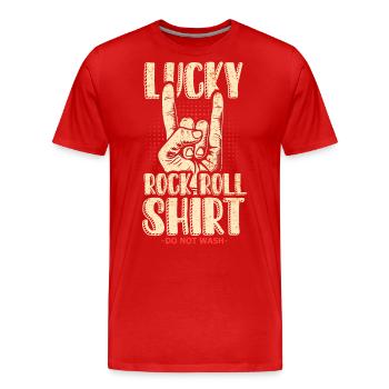 Rock and Roll Musik Rockmusik - Männer Premium Bio T-Shirt - Rot - Vorne - Damien (186cm)