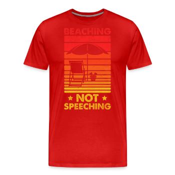 Professeur de vacances Profession de retraité de plage - T-shirt bio Premium Homme - rouge - Devant - Damien (186cm)
