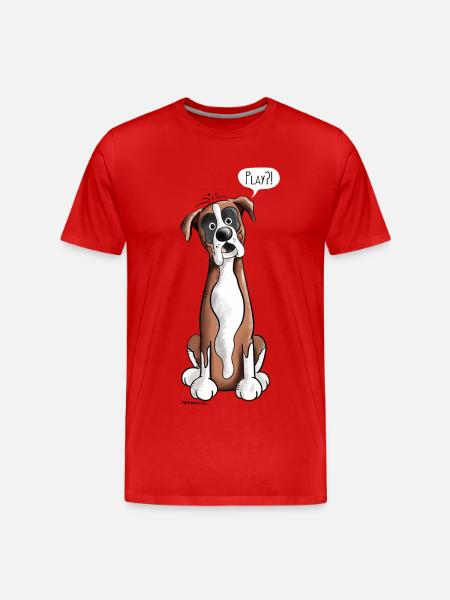 Deutscher Boxer Play - Männer Premium Bio T-Shirt - Rot