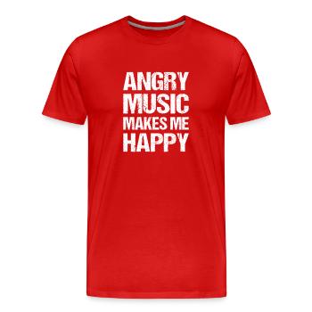 Angry Music Makes Me Happy Metal Music Metalhead - Männer Premium Bio T-Shirt - Rot - Vorne - Damien (186cm)