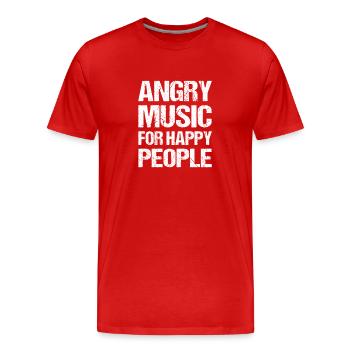 Angry Music For Happy People Metal Music Metalhead - Männer Premium Bio T-Shirt - Rot - Vorne - Damien (186cm)