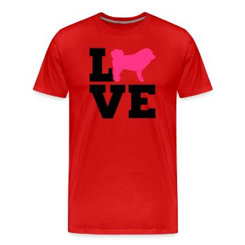 Tibetan Mastiff - Men's Premium Organic T-Shirt - red - Front - Damien (186cm)