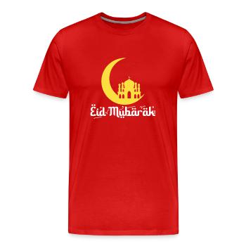 Eid Mubarak - Men's Premium Organic T-Shirt - red - Front - Damien (186cm)