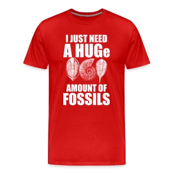 Fossil collectors | Geologists Fossils Gift Idea - Men's Premium Organic T-Shirt - red - Front - Damien (186cm)