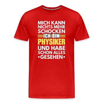 Physicien non choquable - T-shirt bio Premium Homme - rouge - Devant - Damien (186cm)