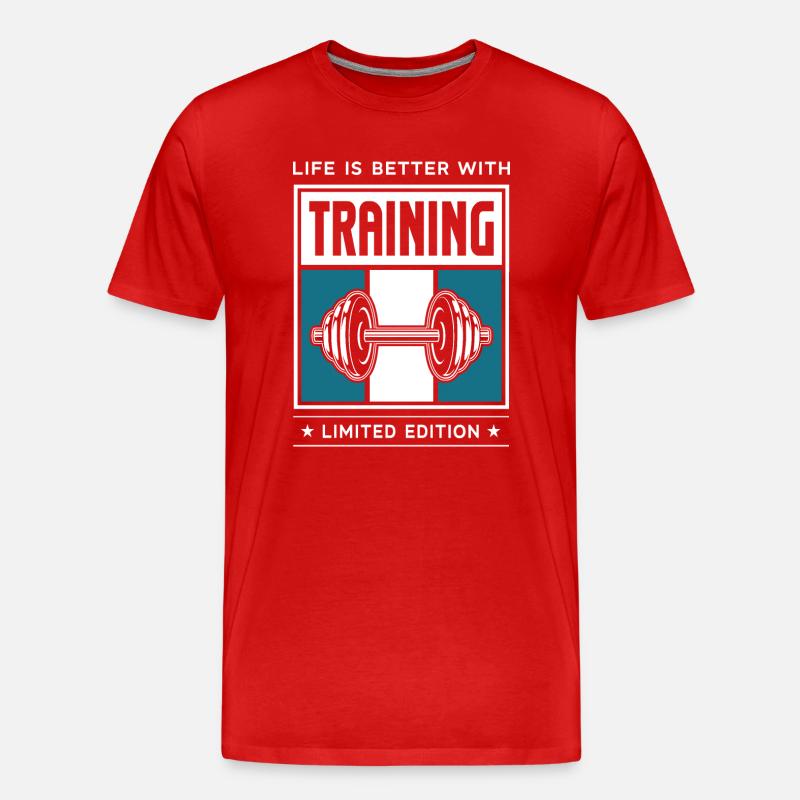 Training - Männer Premium Bio T-Shirt - Rot