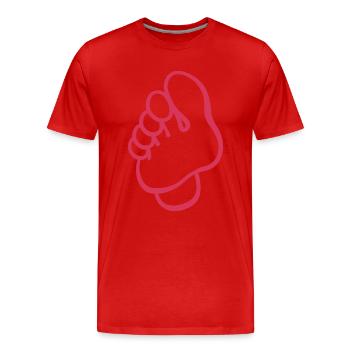 Foot - Foot Care - Podiatrist - Saying - Men's Premium Organic T-Shirt - red - Front - Damien (186cm)