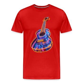 Ukulele - Männer Premium Bio T-Shirt - Rot - Vorne - Damien (186cm)