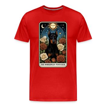 Dobermann - Männer Premium Bio T-Shirt - Rot - Vorne - Damien (186cm)
