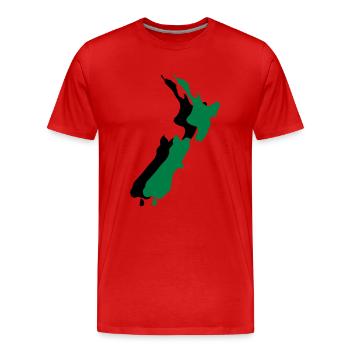new zealand - T-shirt bio Premium Homme - rouge - Devant - Damien (186cm)