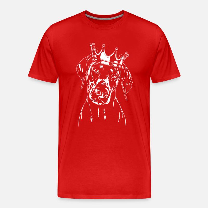 DOBERMANN Krone Hund Hunde Wilsigns - Männer Premium Bio T-Shirt - Rot