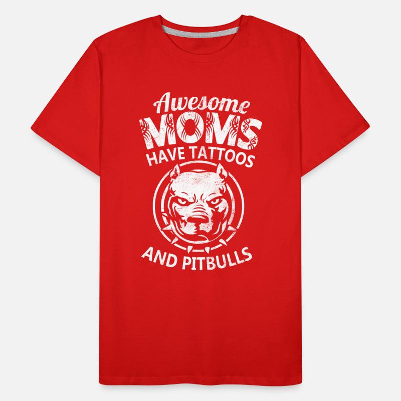 Tolle Mutter hat Tattoos und Pitbulls cool Männer Premium Bio T-Shirt