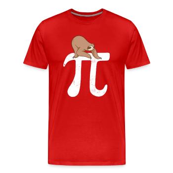 Math Paresseux Pi - T-shirt bio Premium Homme - rouge - Devant - Damien (186cm)