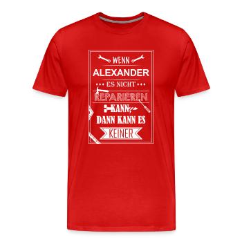 Reparieren Alexander 2 - Männer Premium Bio T-Shirt - Rot - Vorne - Damien (186cm)