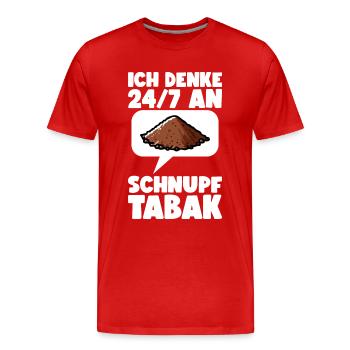 Schnupftabak - Männer Premium Bio T-Shirt - Rot - Vorne - Damien (186cm)