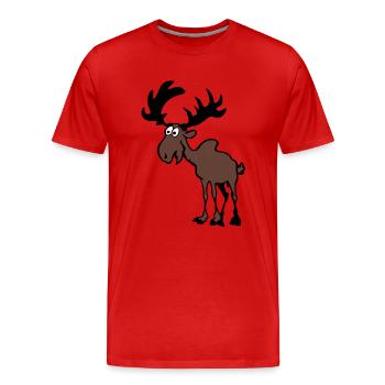 Moose - Men's Premium Organic T-Shirt - red - Front - Damien (186cm)