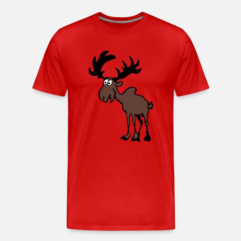 Elch - Männer Premium Bio T-Shirt - Rot