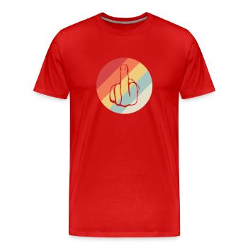 MITTELFINGER - FUCK YOU - STINKEFINGER - Männer Premium Bio T-Shirt - Rot - Vorne - Damien (186cm)