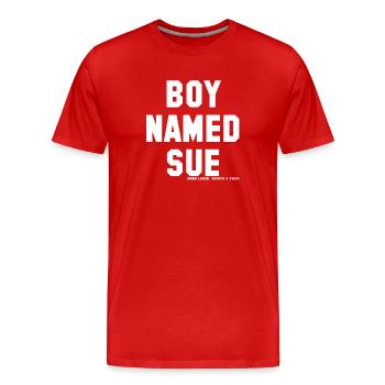 Boy named Sue (white) - Männer Premium Bio T-Shirt - Rot - Vorne - Damien (186cm)