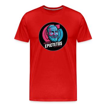 Epictetus Stoic Philosopher Stoicism Epictetus - Men's Premium Organic T-Shirt - red - Front - Damien (186cm)