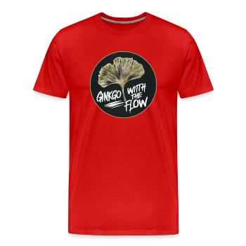 Ginkgo Biloba Leaf Saying Ginko Plant Botanical - Men's Premium Organic T-Shirt - red - Front - Damien (186cm)
