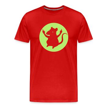 Rat, vas te faire encule - T-shirt bio Premium Homme - rouge - Devant - Damien (186cm)