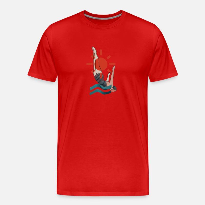 Sprung - Männer Premium Bio T-Shirt - Rot