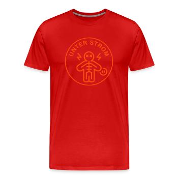 Unter Strom - Männer Premium Bio T-Shirt - Rot - Vorne - Damien (186cm)