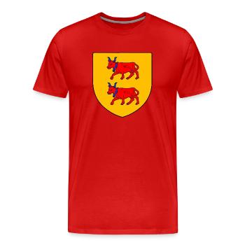 Rote Kühe des Pays de Béarn - Männer Premium Bio T-Shirt - Rot - Vorne - Damien (186cm)