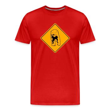 Polar Bear Road Sign - Männer Premium Bio T-Shirt - Rot - Vorne - Damien (186cm)