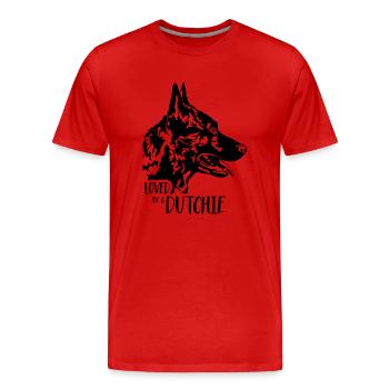 Aimé par un hollandais Hollandse Herder Hundespruch - T-shirt bio Premium Homme - rouge - Devant - Damien (186cm)