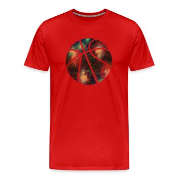 basketball galaxy - Männer Premium Bio T-Shirt - Rot - Vorne - Damien (186cm)